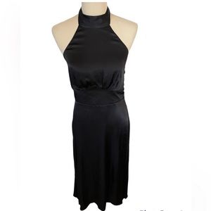 Abercrombie satin black halter dress